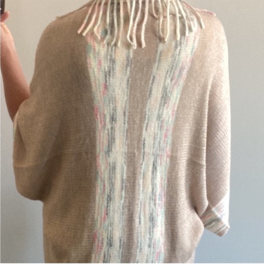 Tan Fringed Sweater Kimono/Wrap - Picture 9 of 9